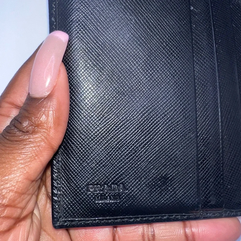 Prada Saffiano Trifold Leather Wallet